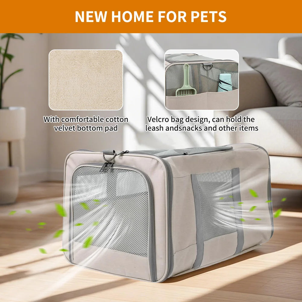 Cat Trolley Carrier For Two Cats With Wheels