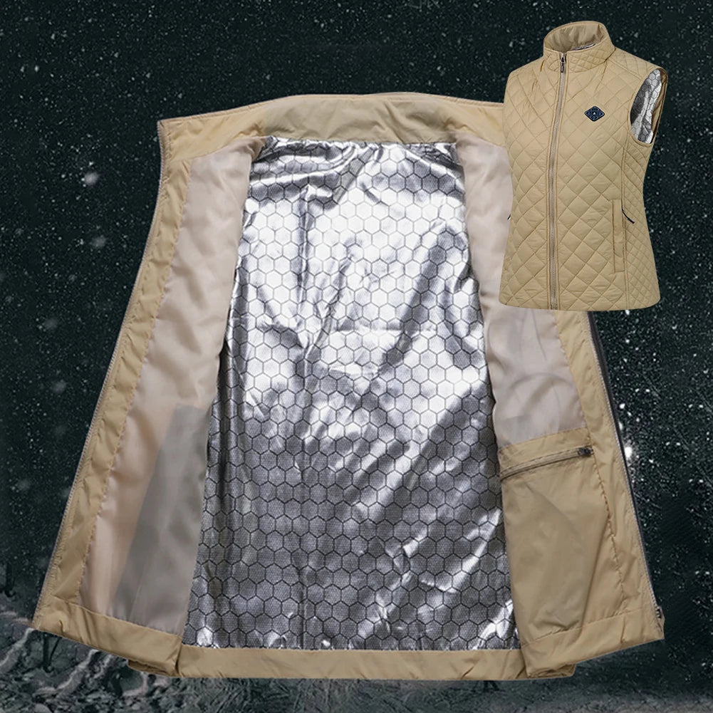 USB Heated Vest 21 Zone Unisex Electric Thermal Cotton Vest