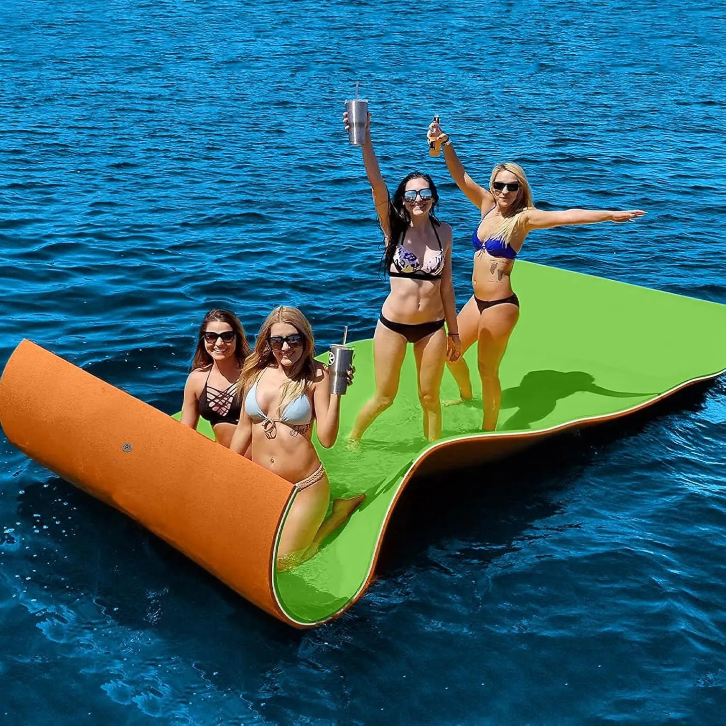Lily Pad Floating Mat, 3 Layers Foam Floating Water Mat for Lake & Pool, Float Pad Swim Mat Water Matt, Custom