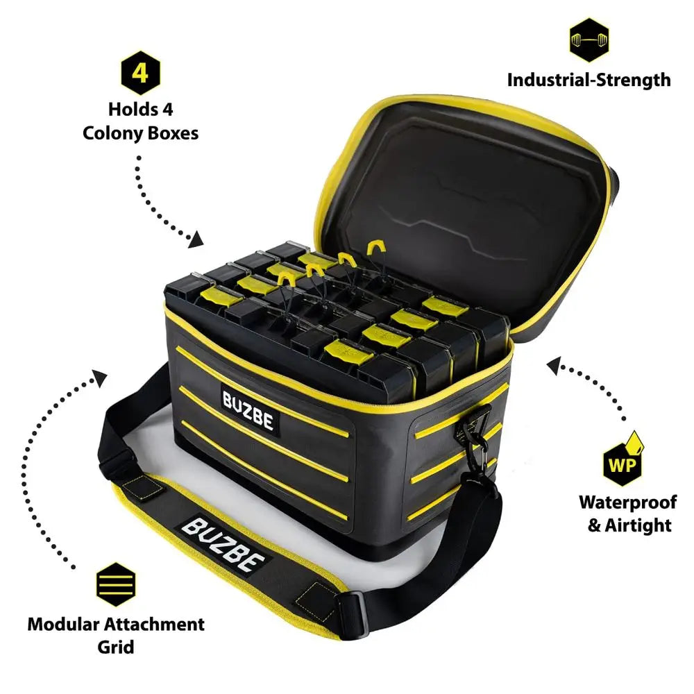Swarm 28 Modular Dry Bag Customizable Fishing Tackle Carrier, Airtight, Saltwater Ready, Grey and Yellow