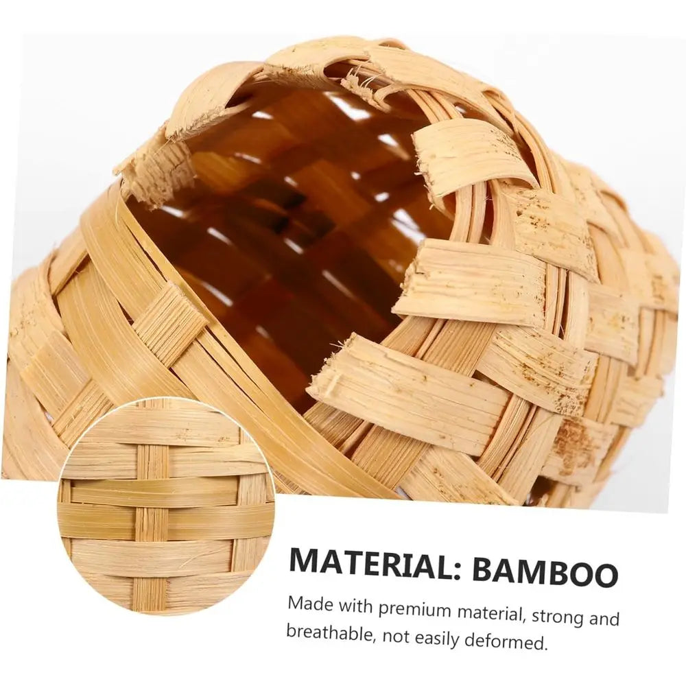 6pcs Handmade Bamboo Bird Nest Finch Bird Nests for Cages Bird House for Balcony Bird House for Warm Shelter Garden Hand Woven A
