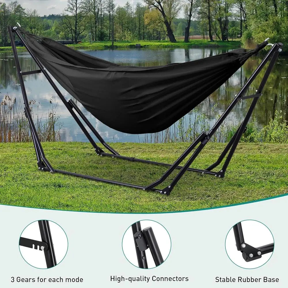 Portable Two-In-One Hammock And Swing Chair With Stand And Bag