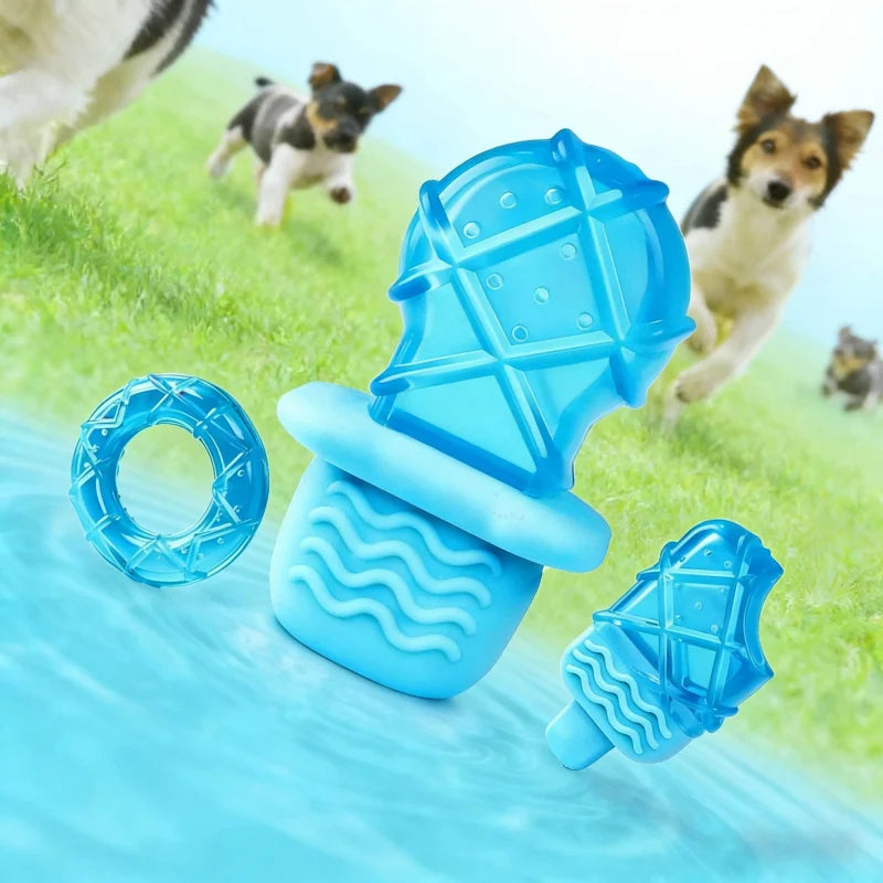 Durable Chew-Resistant Dog Ice Cube Toy, Water-Filled, Frozen, Summer Cooling, Interactive Artifact, Suitable for Large, Medium,